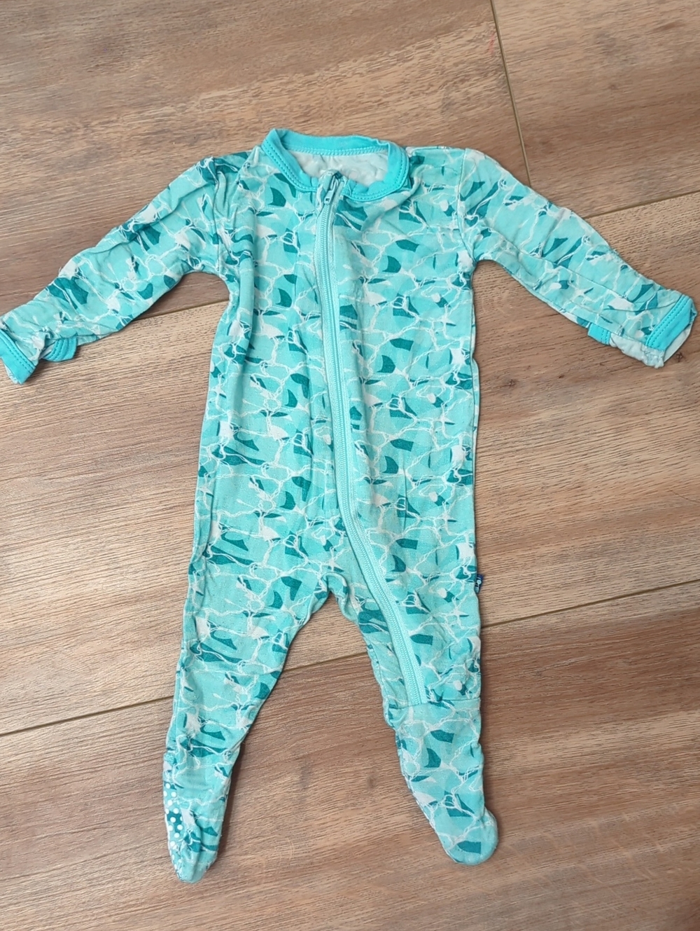 Kickee Pants Bamboo Zip Footie, NB